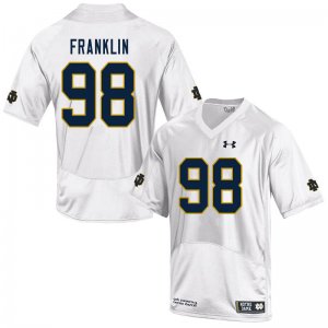 Notre Dame Fighting Irish Men's Ja'Mion Franklin #98 White Under Armour Authentic Stitched College NCAA Football Jersey DHU8399WW